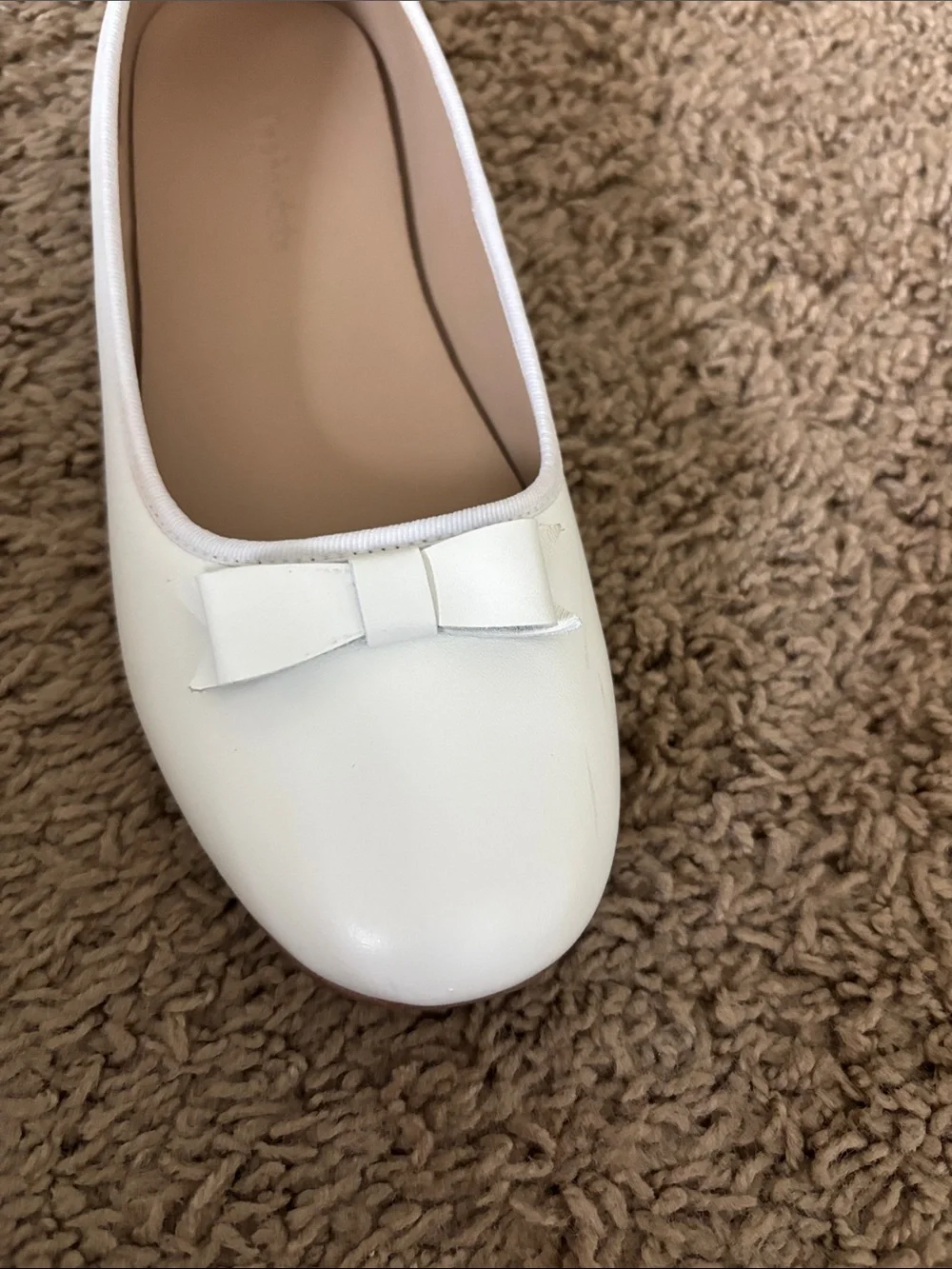 Elephantito White Girls' Bow Ballet Flats